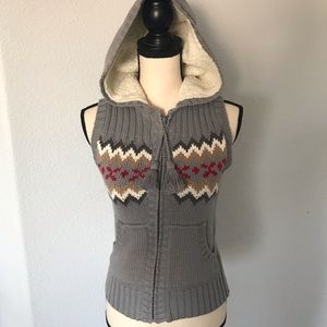 AZ Jean Co. Zipper Sweater Vest Hood Sz M